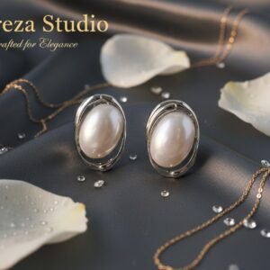 The Luna Oval Pearl Studs